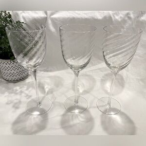 Set (3) Westminster AbionNord Swirly White Wine Glasses.
